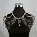 Special Offer Crystal Bridal Shoulder Chain Jewelry Wedding Stage Necklace - White
