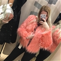 Cheap Cool Faux Fox Fur Overcoat Fashion Women Coat - Pink 02