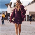Cheap Cool Faux Fox Fur Overcoat Fashion Women Coat - Red