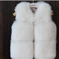 Cheap Cute Faux Fox Fur Vest Fashion Children Overcoat - White