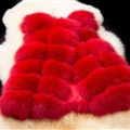Cheap Good Warm Faux Fox Fur Vests Fashion Women Waistcoat - Red 01