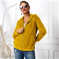 Cheap Warm Faux Rabbit Fur Overcoat Fashion Women Coat - Yellow