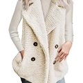 Cheap Winter Elegant Faux Plush Fur Vest Fashion Women Waistcoat - White