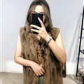 Cheap Winter Elegant Faux Rabbit Fur Vest Fashion Women Waistcoat - Khaki