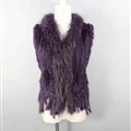 Cheap Winter Elegant Faux Rabbit Fur Vest Fashion Women Waistcoat - Purple 01