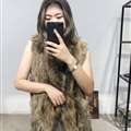 Cheap Winter Elegant Faux Rabbit Fur Vest Fashion Women Waistcoat - Yellow 01