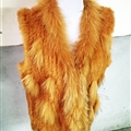 Cheap Winter Elegant Faux Rabbit Fur Vest Fashion Women Waistcoat - Yellow