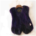 Cheap Winter Elegant Faux Raccoon Fur Vest Fashion Women Waistcoat - Purple