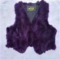 Cheap Winter Furry Faux Fox Fur Vest Fashion Women Waistcoat - Purple 01