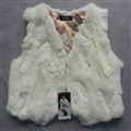 Cheap Winter Furry Faux Fox Fur Vest Fashion Women Waistcoat - White