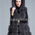 Cheap Winter Good Faux Fox Fur Vest Fashion Women Waistcoat - Grey
