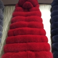 Classic Long Furry Faux Fox Fur Vest Fashion Women Waistcoat - Red