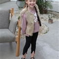 Elegant Faux Fur Vest Fashion Girl Overcoat - Khaki
