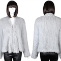 Furry Elegant Faux Rabbit Fur Vest Fashion Women Overcoat - White 02