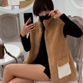 Good Furry Faux Lamb Fur Vest Fashion Women Overcoat - Brown