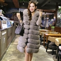 Good Long Big Furry Faux Fox Fur Vest Fashion Women Overcoat - Grey