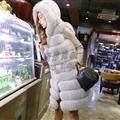 Good Long Big Furry Faux Fox Fur Vest Fashion Women Overcoat - White
