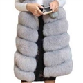 Good Long Furry Faux Fox Fur Vest Fashion Women Overcoat - Gray
