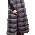 Good Long Furry Faux Fox Fur Vest Fashion Women Overcoat - Silvery