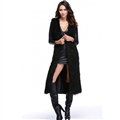 High Quality Winter Long Faux Lamb Fur Vests Fashion Women Overcoat - Black