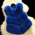 Inexpensive Classic Faux Fox Fur Vest Fashion Women Overcoat - Blue