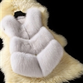 Inexpensive Classic Faux Fox Fur Vest Fashion Women Overcoat - White