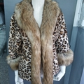 Leopard Print Plastic Elegant Faux Fox Fur Vest Fashion Women Overcoat - Beige