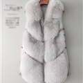 Luxury Popular Super Real Fox Fur Vest Fashion Women Overcoat - Grey