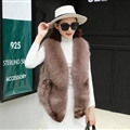 Luxury Winter Elegant Real Fox Fur Vest Fashion Women Overcoat - Bean Paste