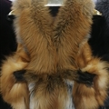 Luxury Winter Elegant Real Fox Fur Vest Fashion Women Overcoat - Yellow