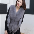 Luxury Winter Super Real Fox Fur Vests Fashion Women Overcoat - Gray