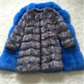 Nine Points Sleeve Warm Faux Fox Fur Overcoat Fashion Women Coat - Silvery