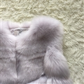 Nine Points Sleeve Warm Faux Fox Fur Overcoat Fashion Women Coat - White