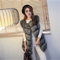 Popular Cute Elegant Faux Fox Fur Vest Fashion Women Overcoat - Silvery