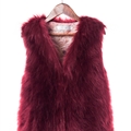 Pretty Cute Elegant Faux Fox Fur Vest Fashion Women Overcoat - Red 01