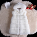 Pretty Cute Elegant Faux Lady Fur Vest Fashion Women Overcoat - White