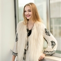 Pretty Winter Elegant Faux Lady Fur Vest Fashion Women Waistcoat - Beige