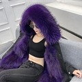 Warm Real Raccoon Fur Overcoat Fashion Women Coat - Purple