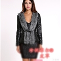 Wholesale Cool Faux Fur Overcoat Fashion Women Coat - Black