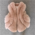 Wholesale Furry Real Fox Fur Vest Fashion Women Overcoat - Pink