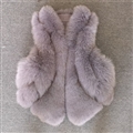 Wholesale Furry Real Fox Fur Vest Fashion Women Overcoat - Purple