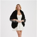 Wholesale Warm Faux Fox Fur Overcoat Fashion Women Coat - Black